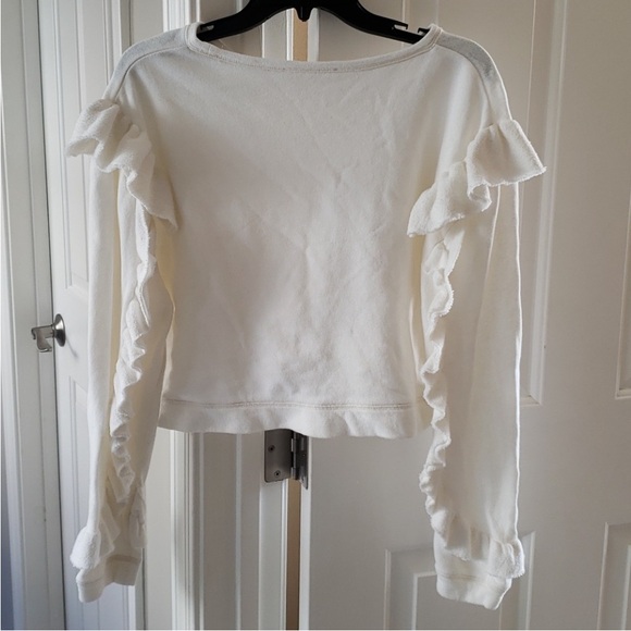 LoveShackFancy Cream Ruffle Sweatshirt - Picture 7 of 7